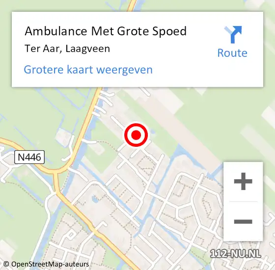 Locatie op kaart van de 112 melding: Ambulance Met Grote Spoed Naar Ter Aar, Laagveen op 31 januari 2014 20:43