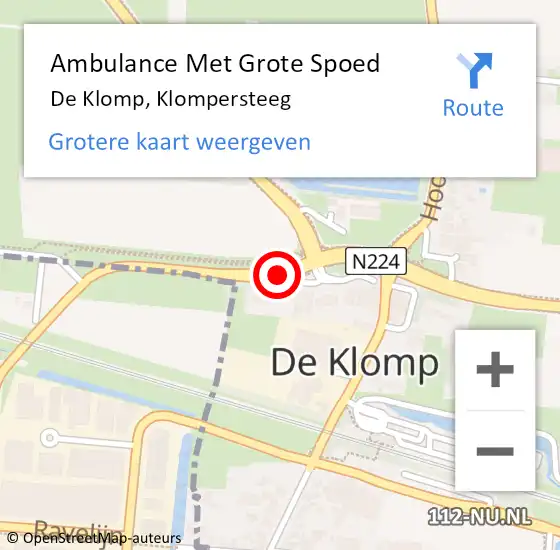 Locatie op kaart van de 112 melding: Ambulance Met Grote Spoed Naar De Klomp, Klompersteeg op 8 september 2017 12:11