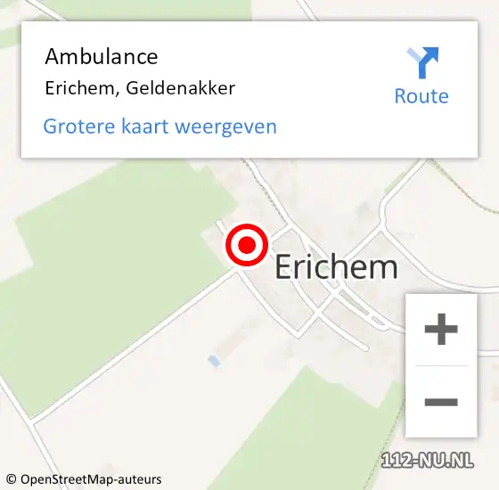 Locatie op kaart van de 112 melding: Ambulance Erichem, Geldenakker op 8 september 2017 13:08