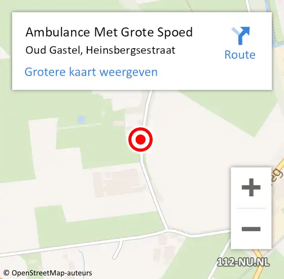 Locatie op kaart van de 112 melding: Ambulance Met Grote Spoed Naar Oud Gastel, Heinsbergsestraat op 8 september 2017 13:18