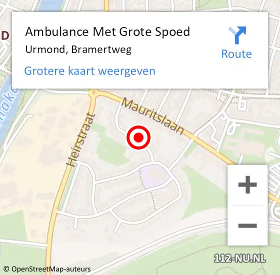 Locatie op kaart van de 112 melding: Ambulance Met Grote Spoed Naar Urmond, Bramertweg op 31 januari 2014 21:29