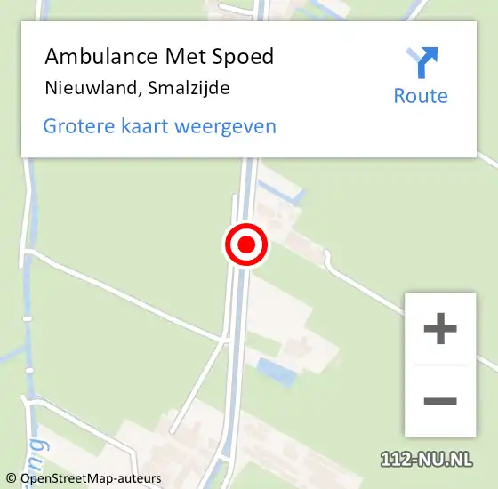 Locatie op kaart van de 112 melding: Ambulance Met Spoed Naar Nieuwland, Smalzijde op 8 september 2017 14:50