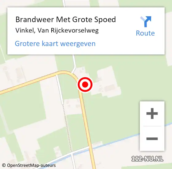 Locatie op kaart van de 112 melding: Brandweer Met Grote Spoed Naar Vinkel, Van Rijckevorselweg op 8 september 2017 17:18