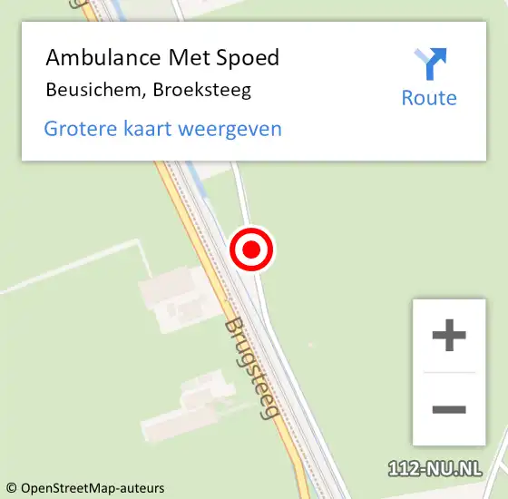 Locatie op kaart van de 112 melding: Ambulance Met Spoed Naar Beusichem, Broeksteeg op 8 september 2017 18:39