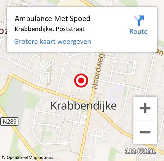 Locatie op kaart van de 112 melding: Ambulance Met Spoed Naar Krabbendijke, Poststraat op 31 januari 2014 22:24
