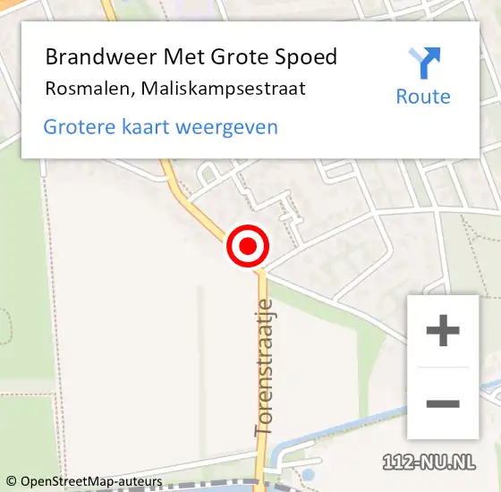 Locatie op kaart van de 112 melding: Brandweer Met Grote Spoed Naar Rosmalen, Maliskampsestraat op 8 september 2017 19:30