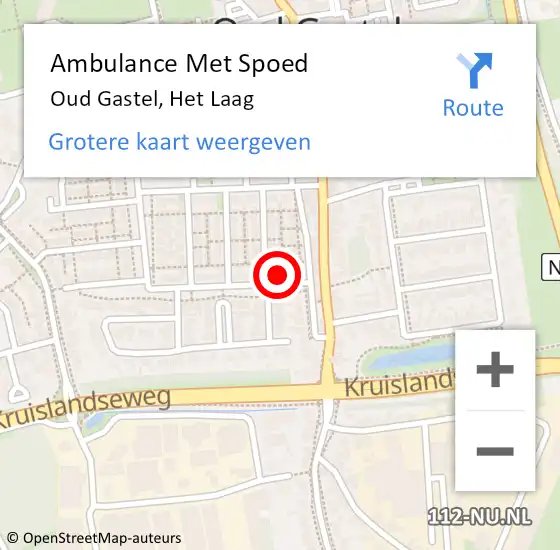 Locatie op kaart van de 112 melding: Ambulance Met Spoed Naar Oud Gastel, Het Laag op 8 september 2017 20:11