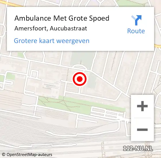 Locatie op kaart van de 112 melding: Ambulance Met Grote Spoed Naar Amersfoort, Aucubastraat op 8 september 2017 21:21