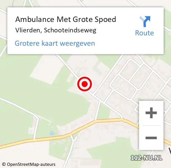 Locatie op kaart van de 112 melding: Ambulance Met Grote Spoed Naar Vlierden, Schooteindseweg op 8 september 2017 21:41