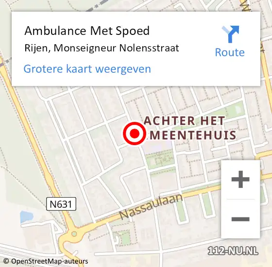 Locatie op kaart van de 112 melding: Ambulance Met Spoed Naar Rijen, Monseigneur Nolensstraat op 8 september 2017 21:54