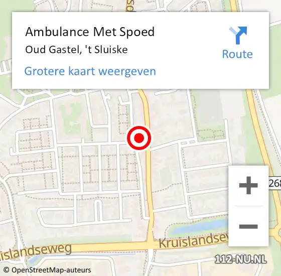 Locatie op kaart van de 112 melding: Ambulance Met Spoed Naar Oud Gastel, 't Sluiske op 8 september 2017 23:19