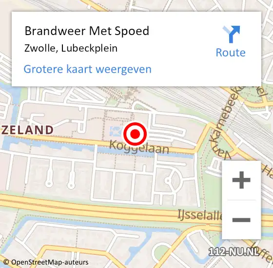 Locatie op kaart van de 112 melding: Brandweer Met Spoed Naar Zwolle, Lubeckplein op 9 september 2017 00:50