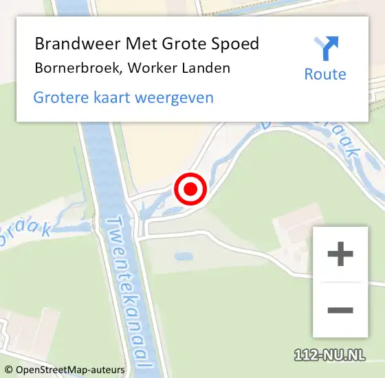 Locatie op kaart van de 112 melding: Brandweer Met Grote Spoed Naar Bornerbroek, Worker Landen op 31 januari 2014 23:10