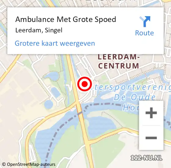 Locatie op kaart van de 112 melding: Ambulance Met Grote Spoed Naar Leerdam, Singel op 9 september 2017 02:42