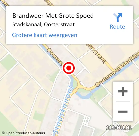 Locatie op kaart van de 112 melding: Brandweer Met Grote Spoed Naar Stadskanaal, Oosterstraat op 9 september 2017 03:18