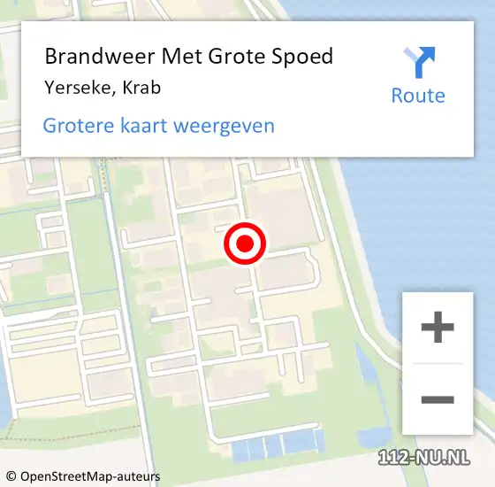 Locatie op kaart van de 112 melding: Brandweer Met Grote Spoed Naar Yerseke, Krab op 9 september 2017 07:04