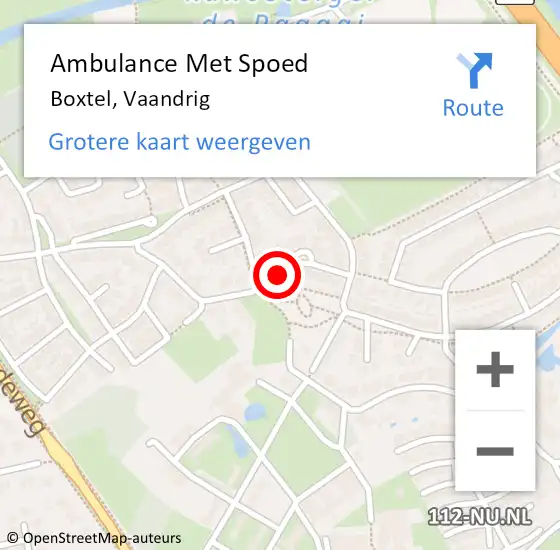 Locatie op kaart van de 112 melding: Ambulance Met Spoed Naar Boxtel, Vaandrig op 9 september 2017 07:32