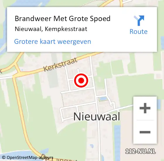 Locatie op kaart van de 112 melding: Brandweer Met Grote Spoed Naar Nieuwaal, Kempkesstraat op 9 september 2017 08:28