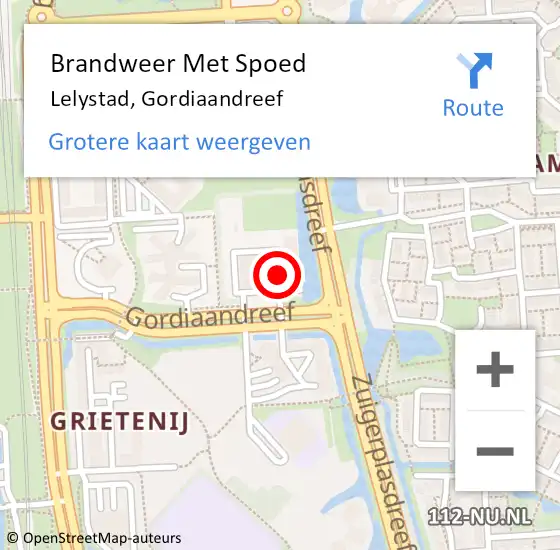 Locatie op kaart van de 112 melding: Brandweer Met Spoed Naar Lelystad, Gordiaandreef op 9 september 2017 08:38