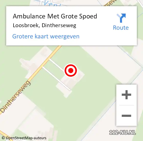 Locatie op kaart van de 112 melding: Ambulance Met Grote Spoed Naar Loosbroek, Dintherseweg op 9 september 2017 08:51