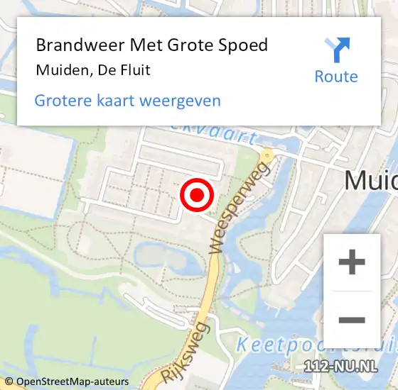 Locatie op kaart van de 112 melding: Brandweer Met Grote Spoed Naar Muiden, De Fluit op 9 september 2017 09:31