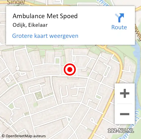 Locatie op kaart van de 112 melding: Ambulance Met Spoed Naar Odijk, Eikelaar op 9 september 2017 09:57