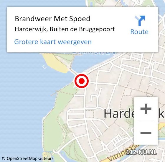 Locatie op kaart van de 112 melding: Brandweer Met Spoed Naar Harderwijk, Buiten de Bruggepoort op 9 september 2017 14:14