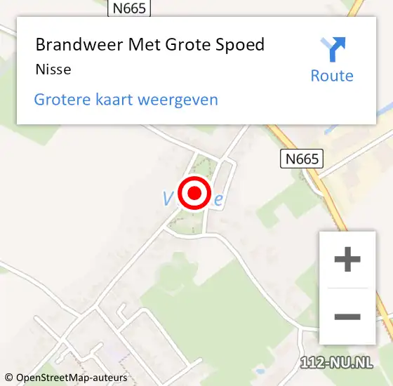 Locatie op kaart van de 112 melding: Brandweer Met Grote Spoed Naar Nisse op 9 september 2017 14:18