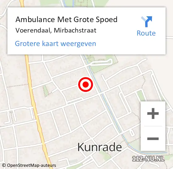 Locatie op kaart van de 112 melding: Ambulance Met Grote Spoed Naar Voerendaal, Mirbachstraat op 1 februari 2014 00:39