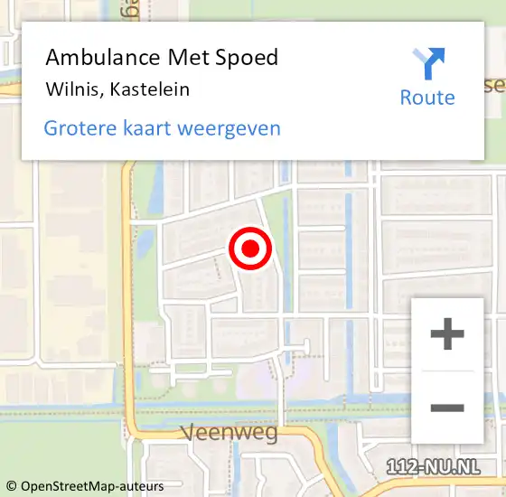 Locatie op kaart van de 112 melding: Ambulance Met Spoed Naar Wilnis, Kastelein op 9 september 2017 16:50