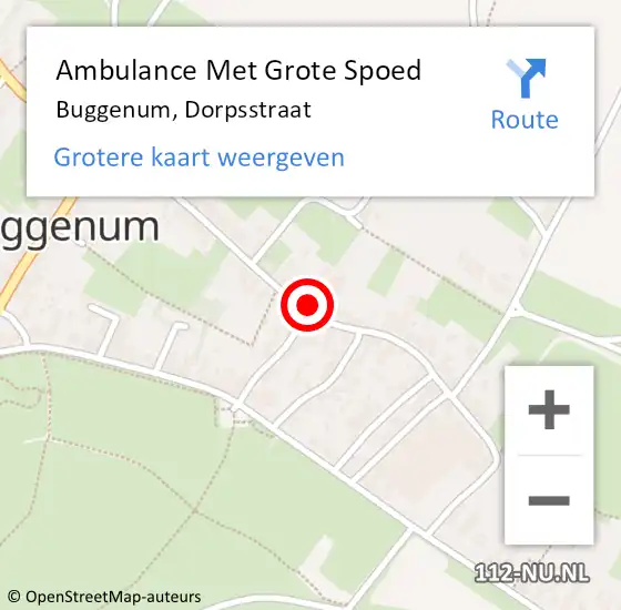 Locatie op kaart van de 112 melding: Ambulance Met Grote Spoed Naar Buggenum, Dorpsstraat op 9 september 2017 17:04