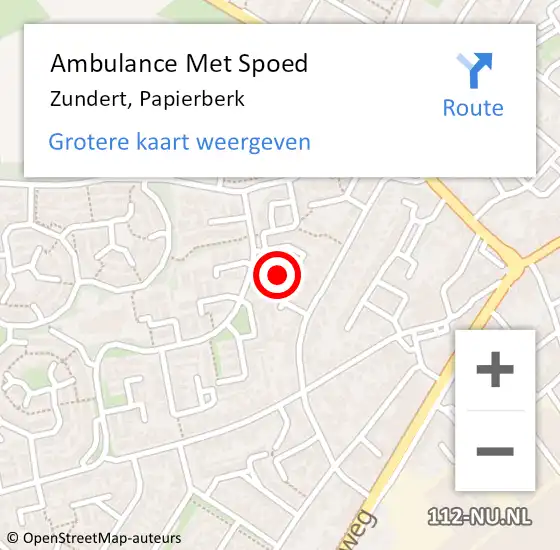 Locatie op kaart van de 112 melding: Ambulance Met Spoed Naar Zundert, Papierberk op 9 september 2017 17:55