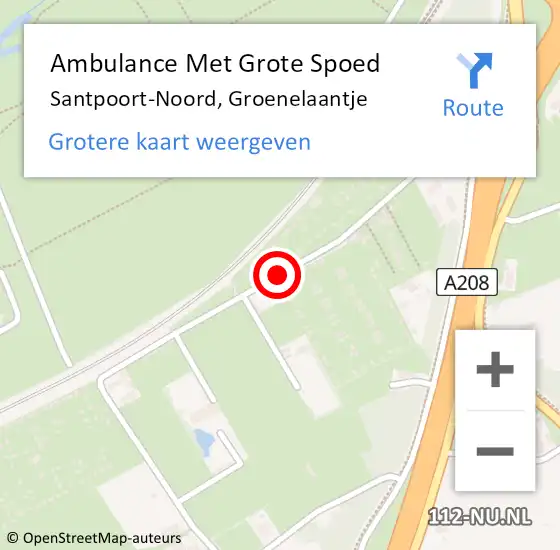 Locatie op kaart van de 112 melding: Ambulance Met Grote Spoed Naar Santpoort-Noord, Groenelaantje op 9 september 2017 18:34