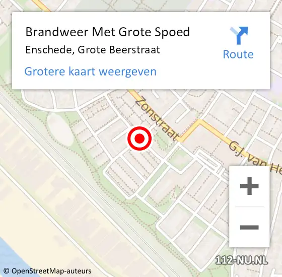 Locatie op kaart van de 112 melding: Brandweer Met Grote Spoed Naar Enschede, Grote Beerstraat op 9 september 2017 20:20