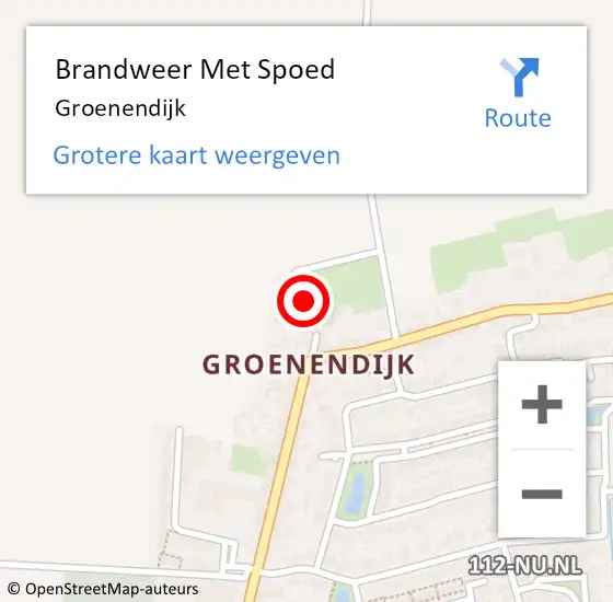 Locatie op kaart van de 112 melding: Brandweer Met Spoed Naar Groenendijk op 9 september 2017 20:25