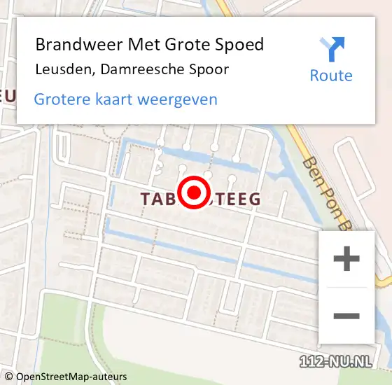 Locatie op kaart van de 112 melding: Brandweer Met Grote Spoed Naar Leusden, Damreesche Spoor op 9 september 2017 21:24