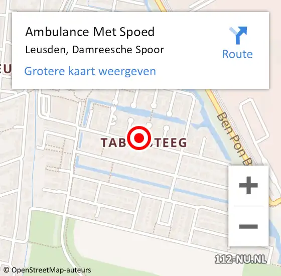 Locatie op kaart van de 112 melding: Ambulance Met Spoed Naar Leusden, Damreesche Spoor op 9 september 2017 21:42