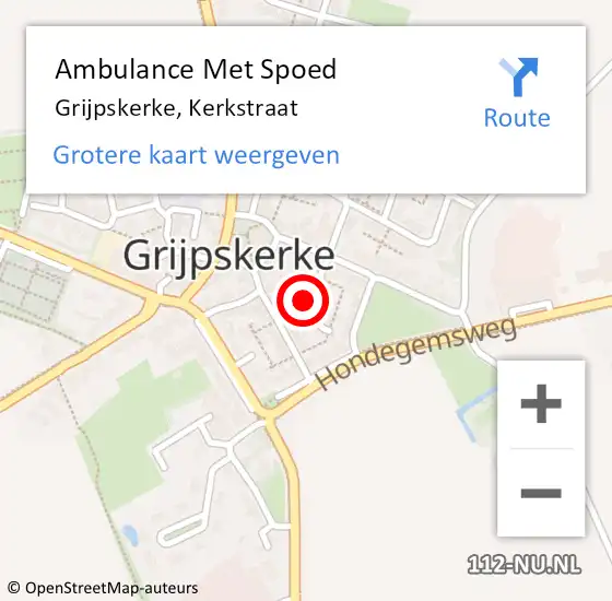 Locatie op kaart van de 112 melding: Ambulance Met Spoed Naar Grijpskerke, Kerkstraat op 10 september 2017 01:05