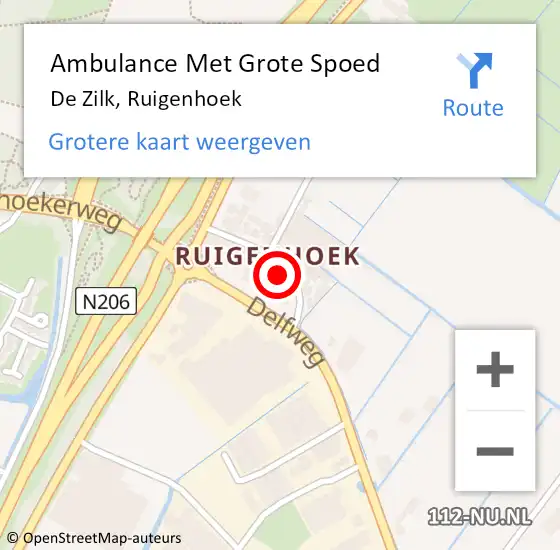 Locatie op kaart van de 112 melding: Ambulance Met Grote Spoed Naar De Zilk, Ruigenhoek op 1 februari 2014 02:53