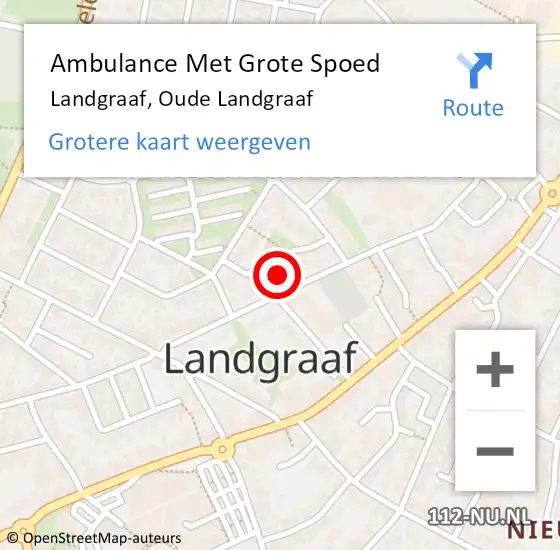 Locatie op kaart van de 112 melding: Ambulance Met Grote Spoed Naar Landgraaf, Oude Landgraaf op 10 september 2017 05:35