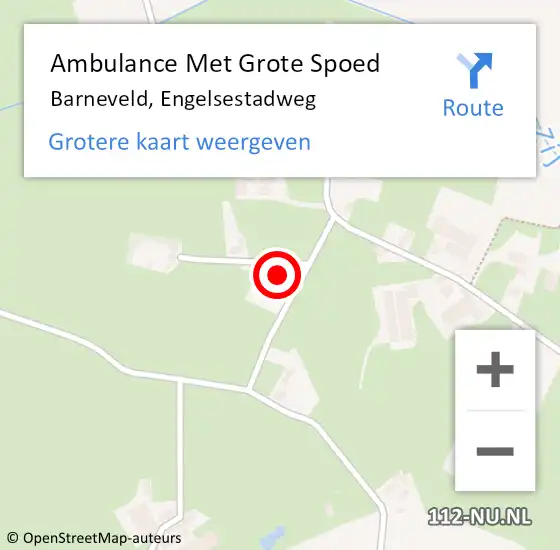 Locatie op kaart van de 112 melding: Ambulance Met Grote Spoed Naar Barneveld, Engelsestadweg op 10 september 2017 06:00