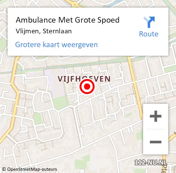 Locatie op kaart van de 112 melding: Ambulance Met Grote Spoed Naar Vlijmen, Sternlaan op 10 september 2017 06:25