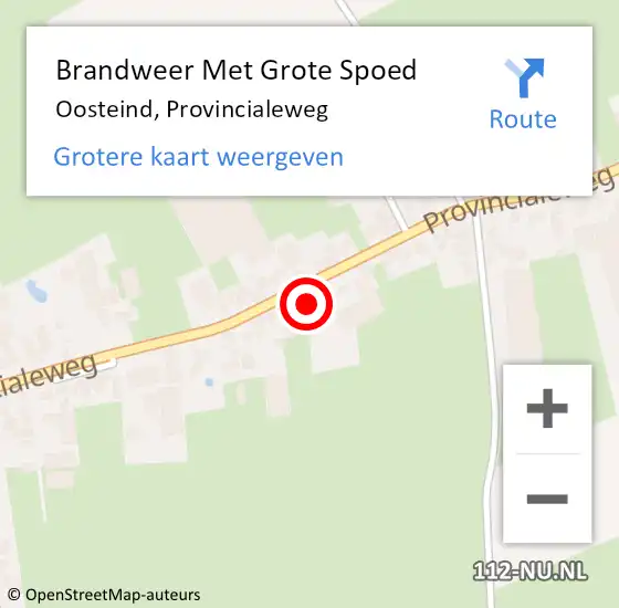 Locatie op kaart van de 112 melding: Brandweer Met Grote Spoed Naar Oosteind, Provincialeweg op 10 september 2017 08:25