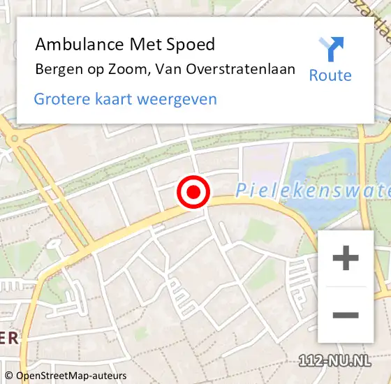 Locatie op kaart van de 112 melding: Ambulance Met Spoed Naar Bergen op Zoom, Van Overstratenlaan op 10 september 2017 09:37