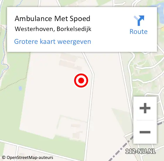 Locatie op kaart van de 112 melding: Ambulance Met Spoed Naar Westerhoven, Borkelsedijk op 10 september 2017 10:15