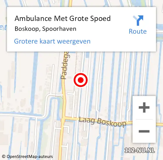 Locatie op kaart van de 112 melding: Ambulance Met Grote Spoed Naar Boskoop, Berkenweg op 10 september 2017 10:32