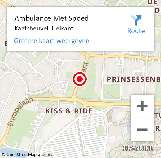 Locatie op kaart van de 112 melding: Ambulance Met Spoed Naar Kaatsheuvel, Heikant op 10 september 2017 11:01