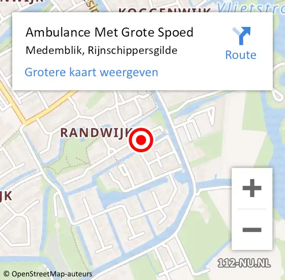 Locatie op kaart van de 112 melding: Ambulance Met Grote Spoed Naar Medemblik, Rijnschippersgilde op 10 september 2017 11:26