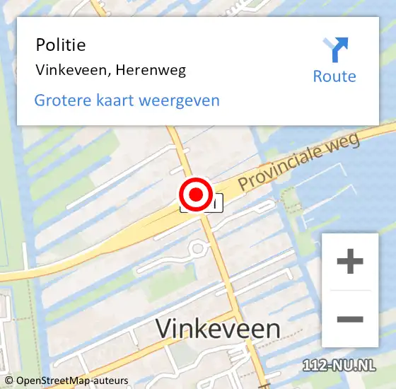 Locatie op kaart van de 112 melding: Politie Vinkeveen, Herenweg op 10 september 2017 11:27