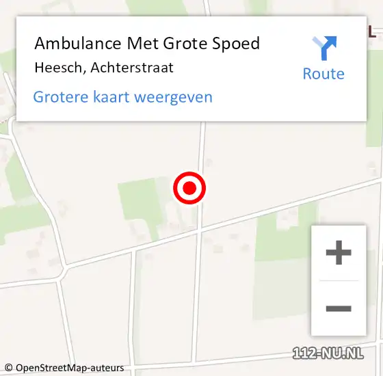 Locatie op kaart van de 112 melding: Ambulance Met Grote Spoed Naar Heesch, Achterstraat op 10 september 2017 11:56